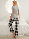 Plaid Heart Tee and Pants Lounge Set with Pockets Loungewear Sets - Tophatter Daily Deals