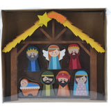 Wooden Nativity Scene with Mini Figures & Stable | Christmas Nativity Set Nativity Set - Tophatter Daily Deals