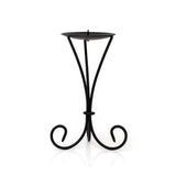 Tall Black Metal Scroll Candle Holder | Pillar Candle Holder Candlestick - 21cm Candlestick - Tophatter Daily Deals