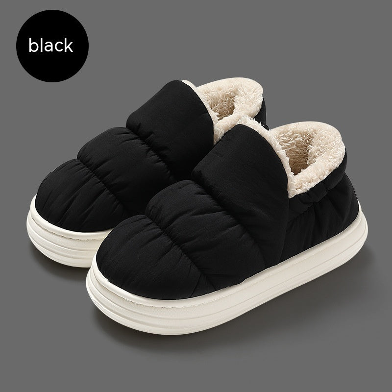 Ankle Wrap Cotton Slippers Women's Winter Black 0 - Tophatter Daily Deals