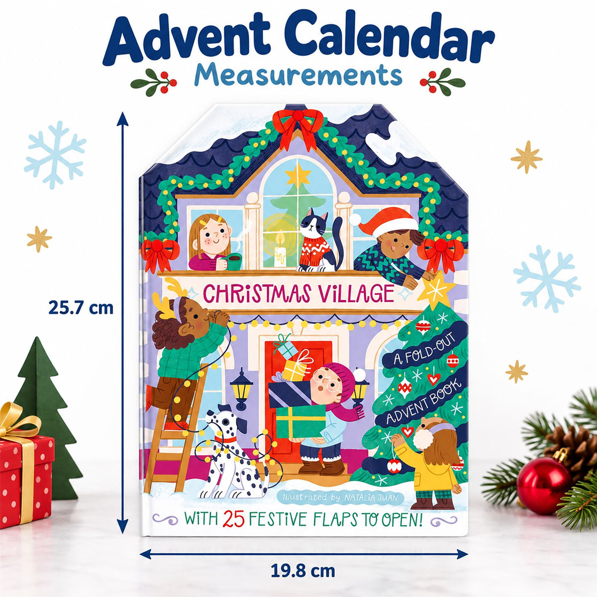 Christmas Village Fold-out Advent Calendar Book, Children's 25-Flap Advent Book Advent Calendar - Tophatter Daily Deals