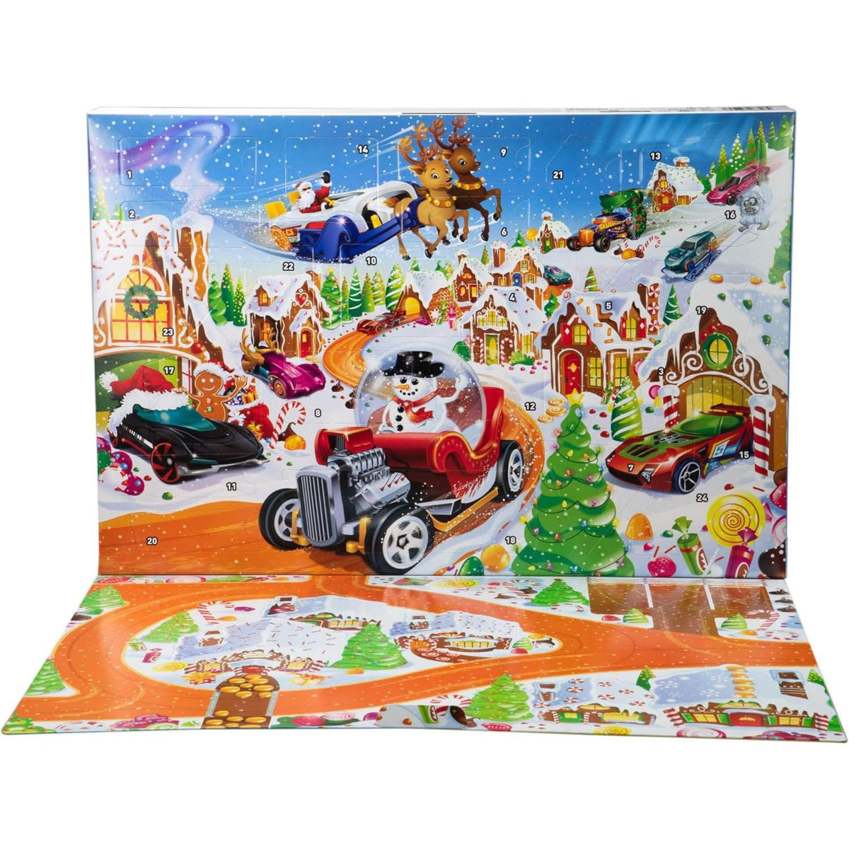 Hot Wheels Christmas Advent Calendar | 10 Hot Wheels Cars & 14 Accessories Advent Calendar - Tophatter Daily Deals
