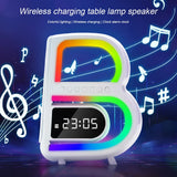 2024 New B-Shaped Blutooth Speaker Multifunctional Smart Music Rhythm Lighting Phone Wireless Charger TF Card AUX Input Standard Mode 0 - Tophatter Daily Deals