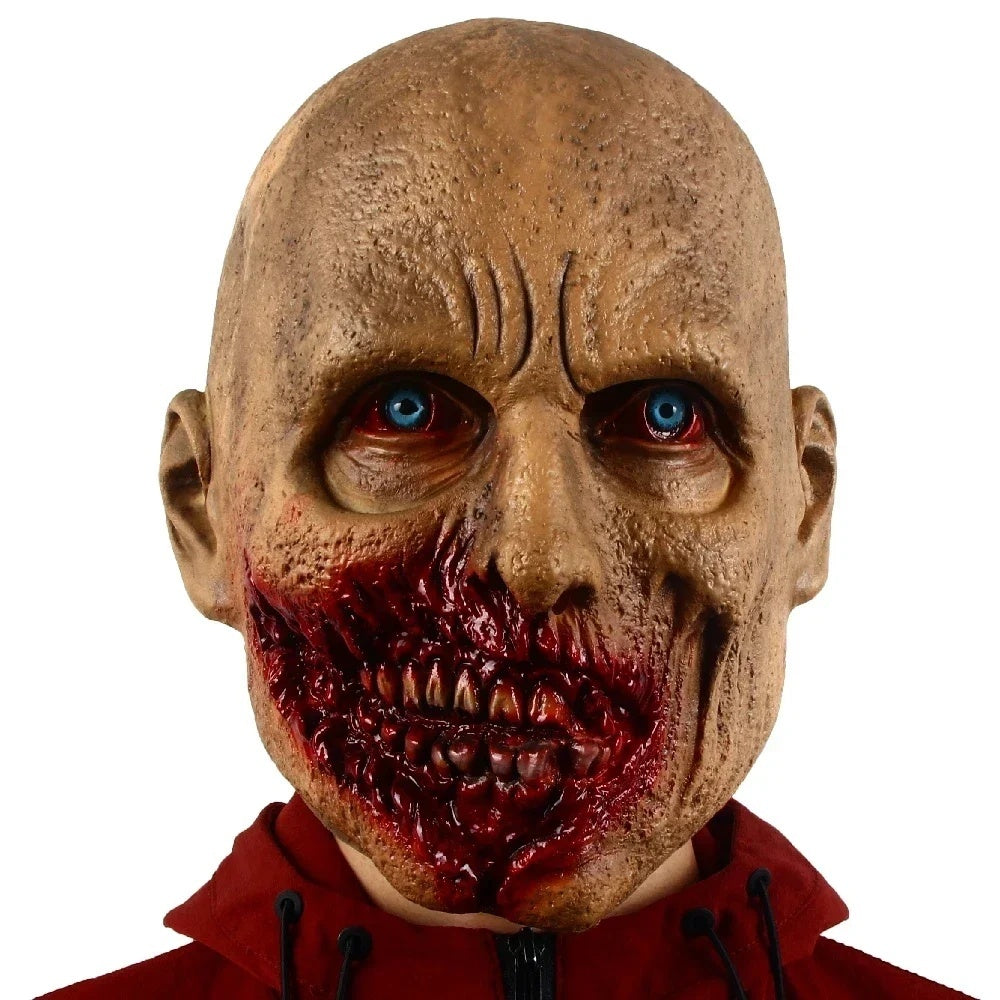 Halloween Latex Horror Mask With Gore Wound Blue Eyes 3D Changing Face Moving Picture Frame - Tophatter Daily Deals