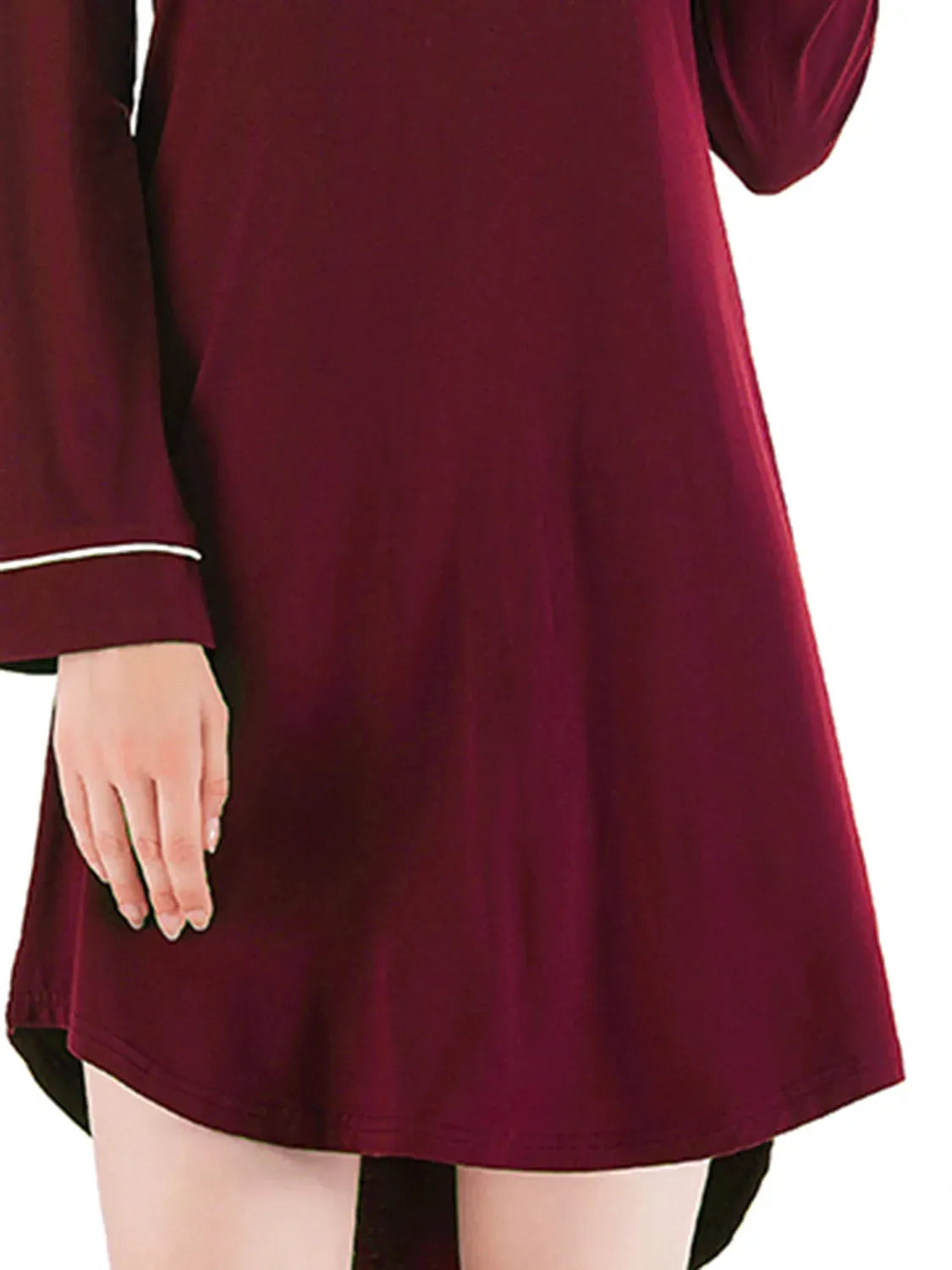 Round Neck Night Dress with Pocket Sleep Dresses - Tophatter Daily Deals