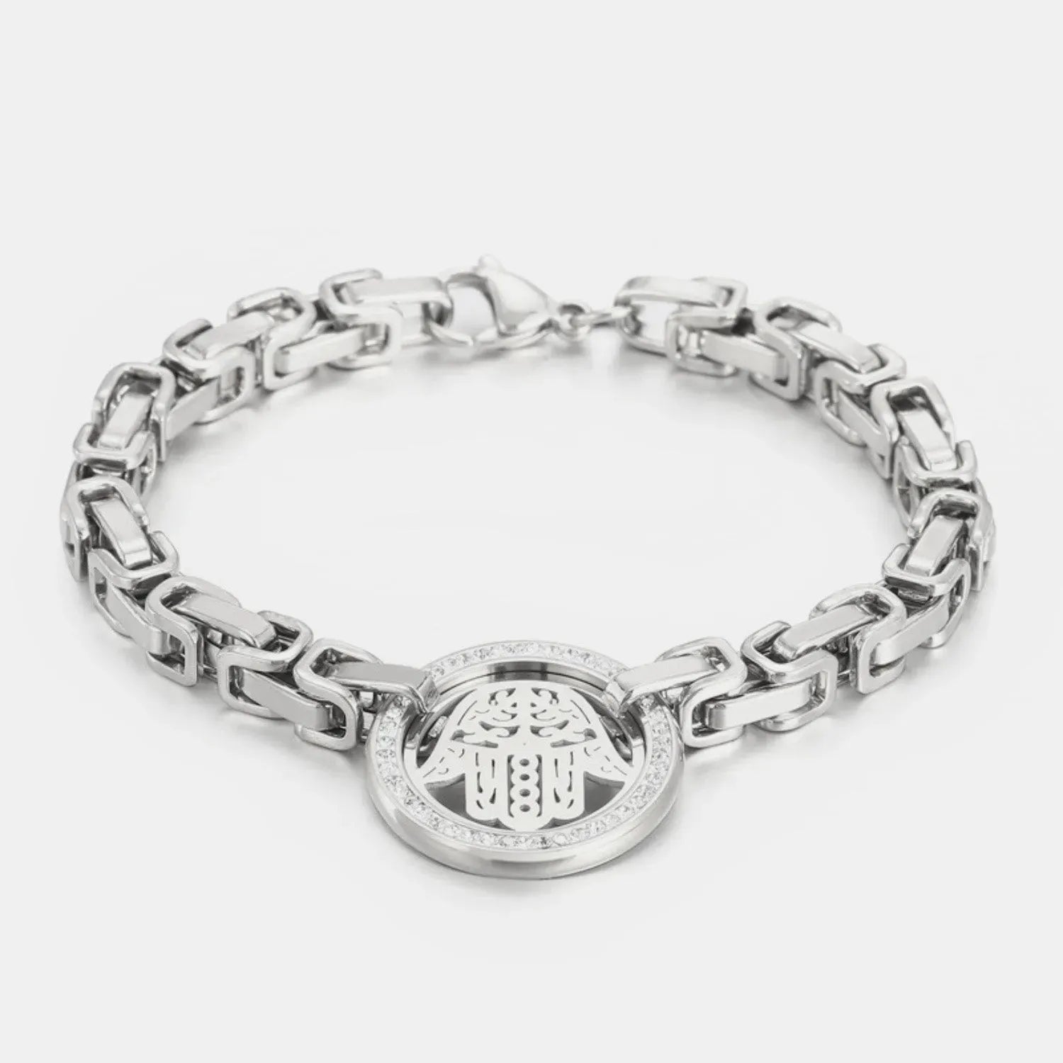Stainless Steel Zircon Chain Bracelet Silver One Size Bracelets - Tophatter Daily Deals
