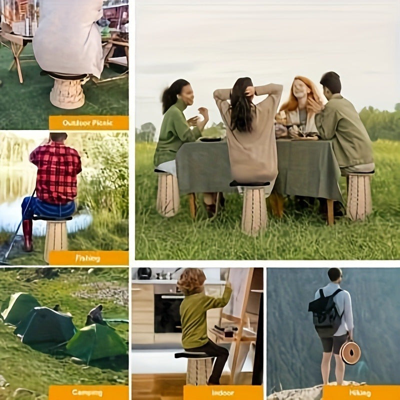 Folding Stool PU Cushion Capacity Outdoor Recreation > Camping > Camp Furniture - Tophatter Daily Deals