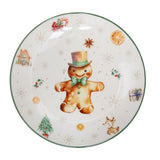 Gingerbread Christmas Side Plate | Ceramic Festive Tableware for Snacks - 19cm Plate - Tophatter Daily Deals