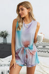 Swingy Tank and Ruffled Shorts Loungewear Multicolor Loungewear Sets - Tophatter Daily Deals