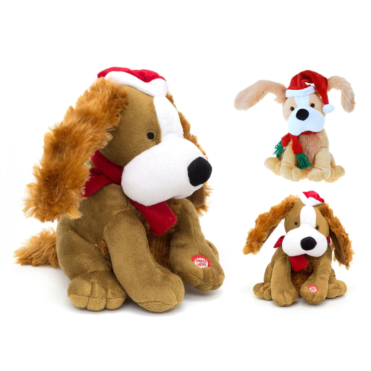 25cm Christmas Singing Dog Novelty Christmas Ornament | Animated Christmas Decorations | Musical Xmas Decorations - Colour Varies One Supplied Musical Decoration - Tophatter Daily Deals