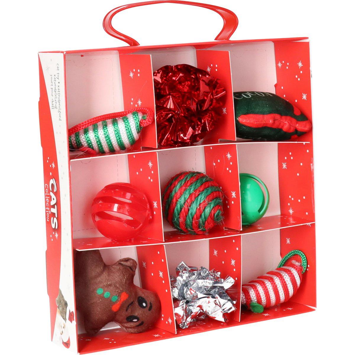 Cat Toy Advent Calendar | 9-Piece Festive Countdown Christmas Cat Toys Advent Calendar - Tophatter Daily Deals
