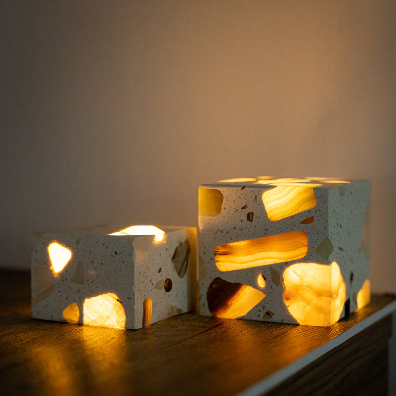Terrazzo Cube Lamp 0 - Tophatter Daily Deals