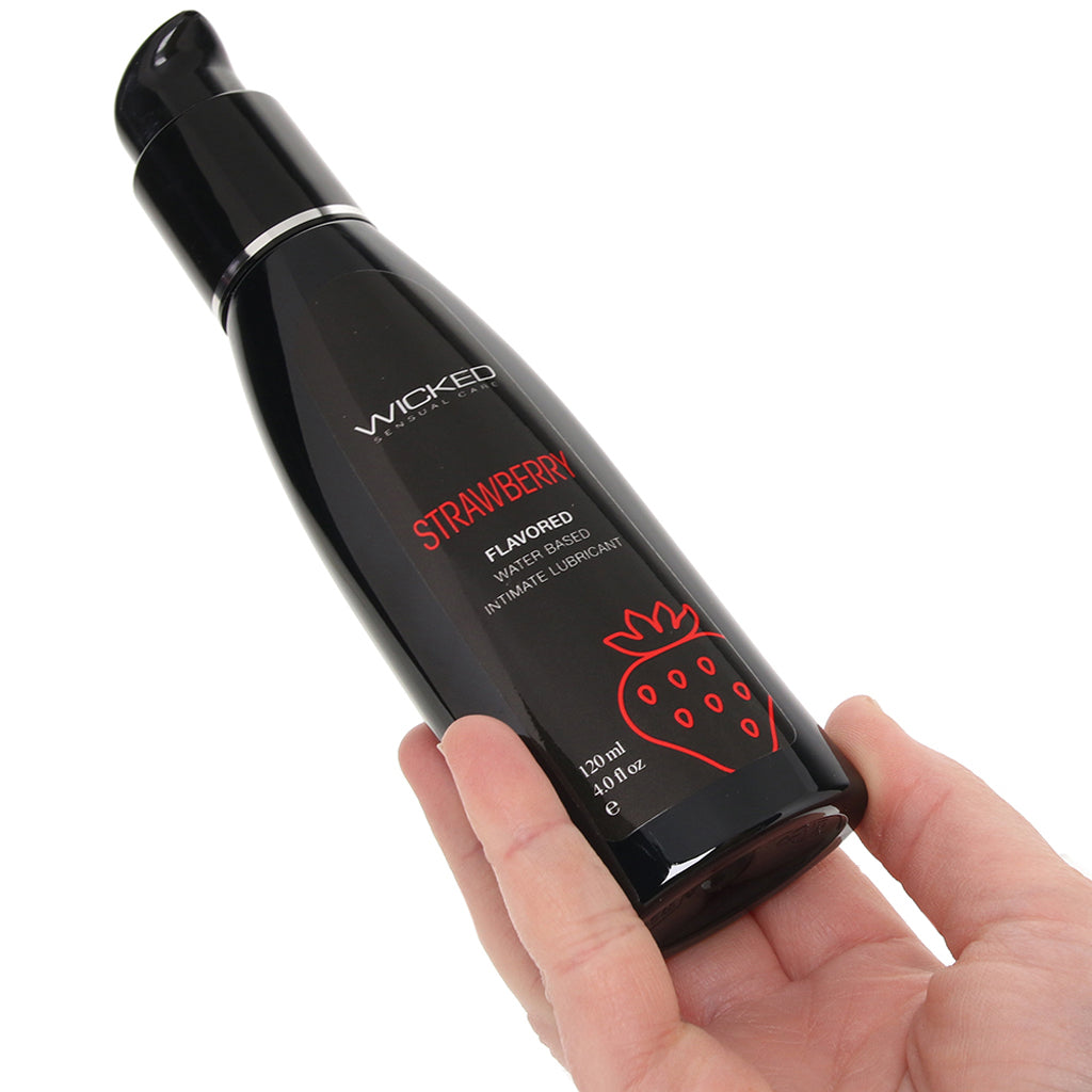Aqua Flavored Lube 4oz/120ml in Strawberry - Tophatter's Adult Products Lubes and Lotions > Flavored Sex Lubes - Tophatter Daily Deals
