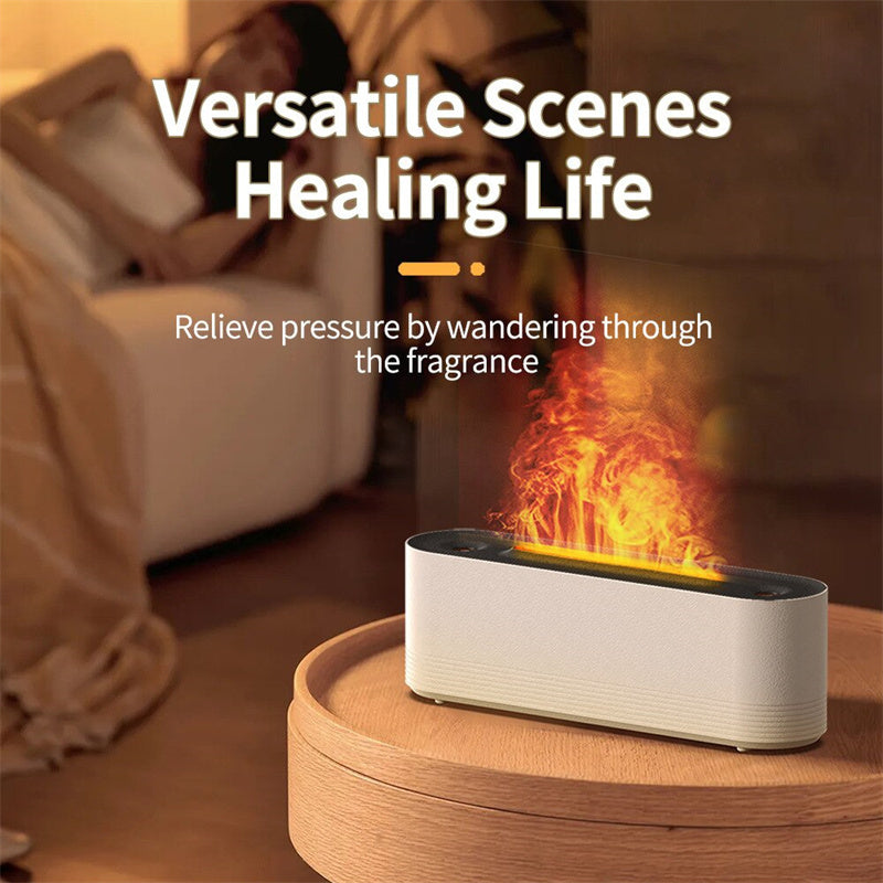 2023 Flame Air Humidifier Ultrasonic 7 Colors Aroma Diffuser LED Cool Mist Maker Fogger Essential Oil Room Fragrance Office Home Decor 0 - Tophatter Daily Deals