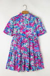 Frill Printed Short Sleeve Mini Dress - Tophatter Deals