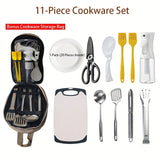 Camping Cookware Kit with Storage Bag (11pcs) Camp Cooking - Tophatter Daily Deals