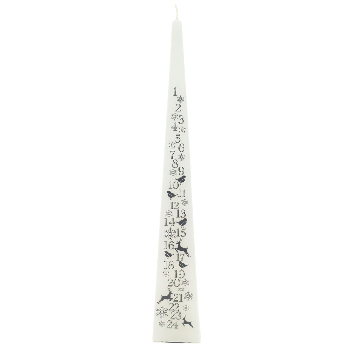 Large Traditional Countdown To Christmas Pyramid Advent Candle | Christmas White & Silver Advent Candle With Numbers | Advent Christmas Candle Festive Candle Advent Candle - Tophatter Daily Deals