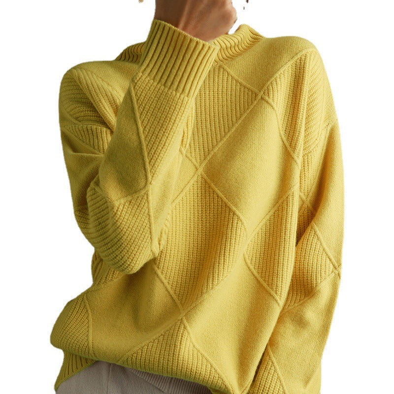 Soft Cozy Womens Sweater - Oversized Diamond Knit Winter 3D Changing Face Moving Picture Frame - Tophatter Daily Deals