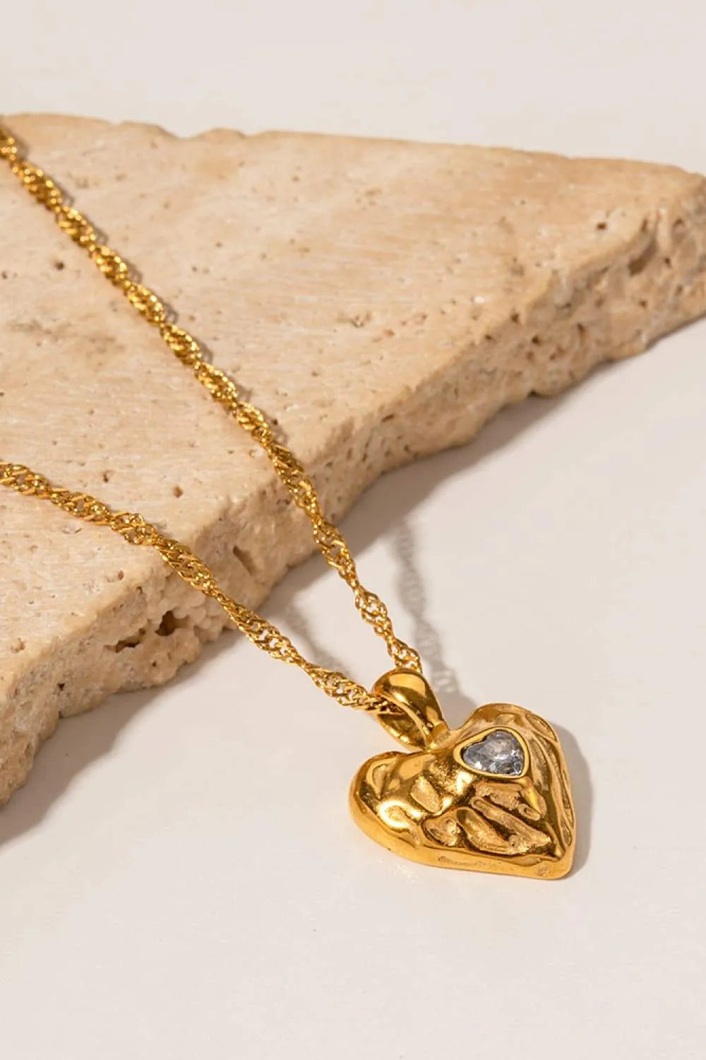 Heart Pendant Stainless Steel Necklace White One Size Necklaces - Tophatter Daily Deals