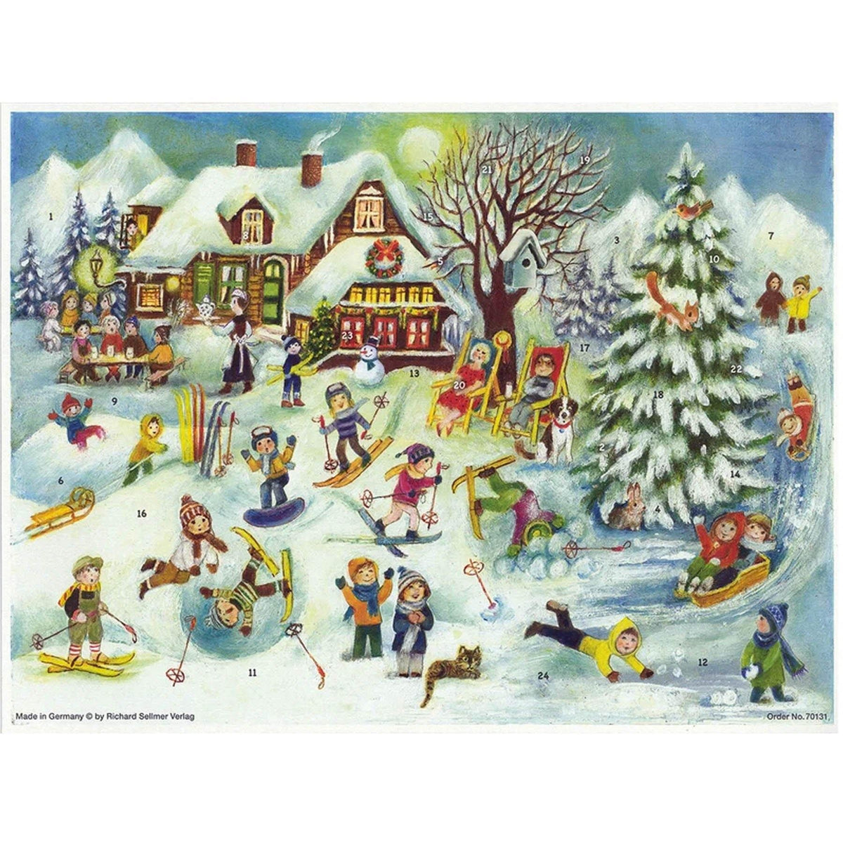 Ski Hut During Last Winter Vacation Traditional Christmas Paper Advent Calendar Advent Calendar - Tophatter Daily Deals