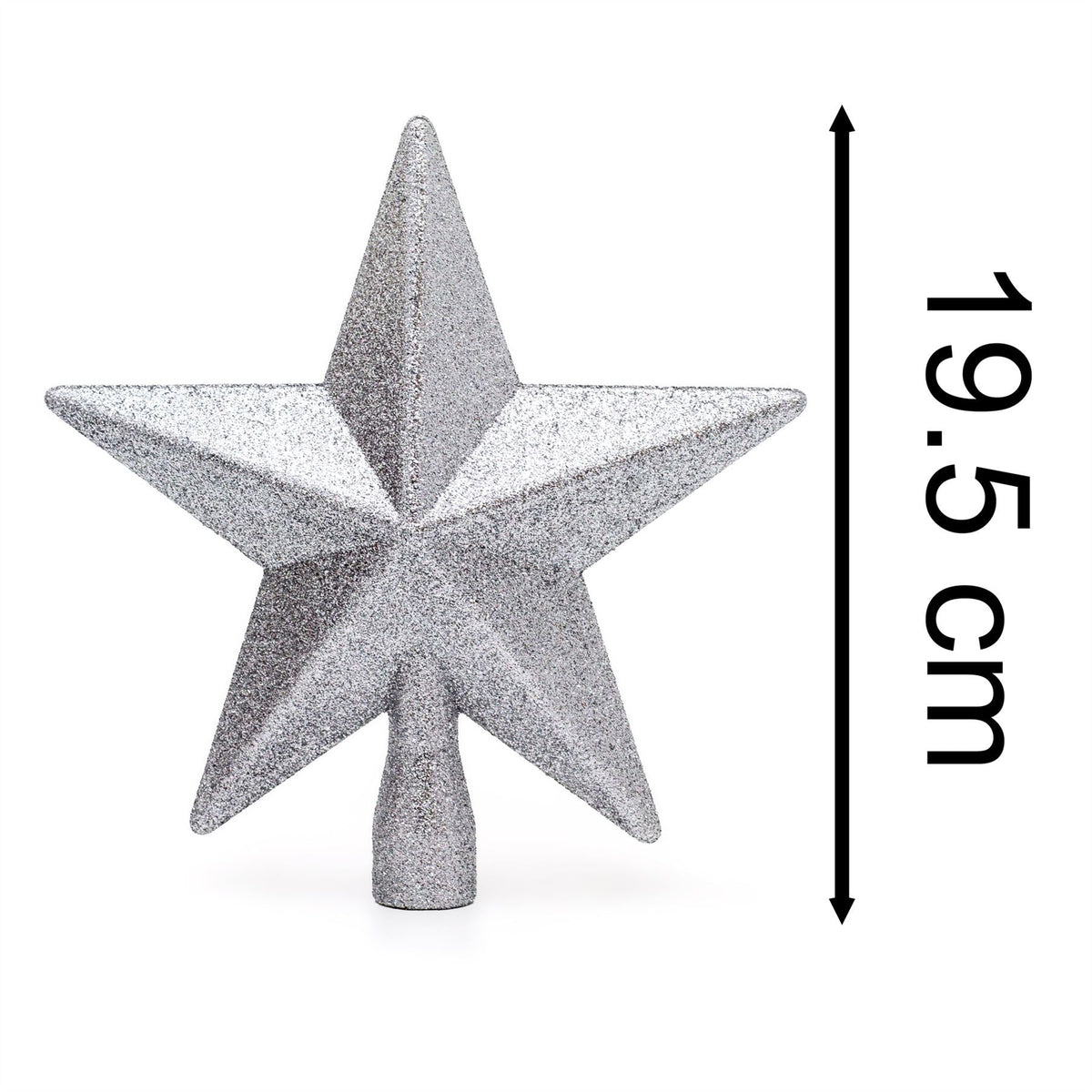 Silver Star Christmas Tree Topper | Sparkling Silver Christmas Tree Topper Tree Decoration - Tophatter Daily Deals