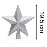 Silver Star Christmas Tree Topper | Sparkling Silver Christmas Tree Topper Tree Decoration - Tophatter Daily Deals