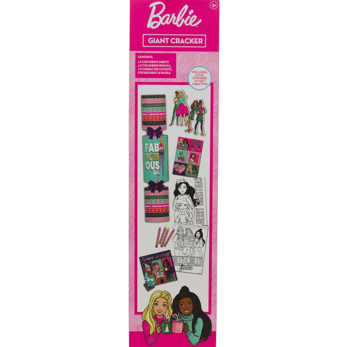 Giant Barbie Christmas Cracker for Kids | Children's Colouring Jumbo Cracker 55cm Christmas Cracker - Tophatter Daily Deals