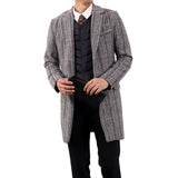 Insulating Men's Overcoat - Tailored Herringbone, Wool, Work 3D Changing Face Moving Picture Frame - Tophatter Daily Deals