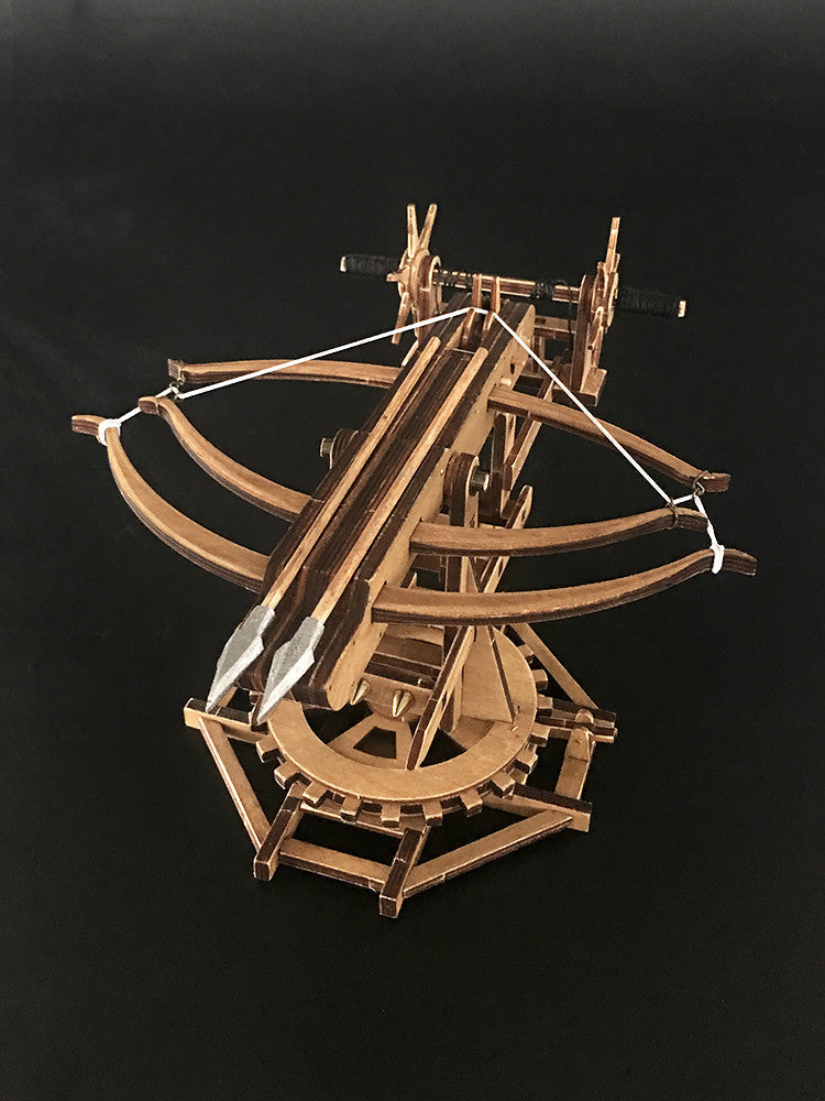 Rotating Crossbow Chariot Wooden Model Kit Ancient Crossbow Replica - Tophatter Daily Deals