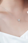 Rely On Fate Cubic Zirconia Pendant Necklace Silver One Size Necklaces - Tophatter Daily Deals