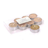 Pack Of 8 Gold Glitter Tealight Candles | Gold Wedding Christmas Tea Lights Candle - Tophatter Daily Deals