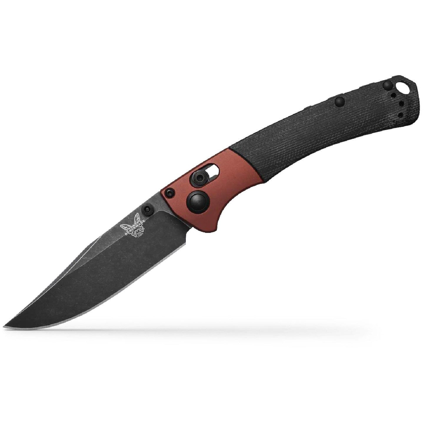 Benchmade Mini Crooked River - Burnt Copper Aluminum Bolster - DLC Battlewash MagnaCut Blade - 15085BK-04 Folding Knives - Tophatter Daily Deals