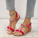 Bohemian Braided Sandals Summer Beach Shoes Women 4 - Tophatter Daily Deals