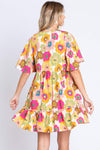 GeeGee Floral V-Neck Ruffle Hem Mini Dress Casual Dresses - Tophatter Daily Deals