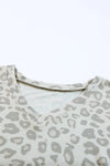 Leopard V-Neck Top and Drawstring Joggers Lounge Set Loungewear Sets - Tophatter Daily Deals