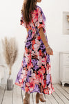 Plunge Printed Split Midi Dress Casual Dresses - Tophatter Daily Deals