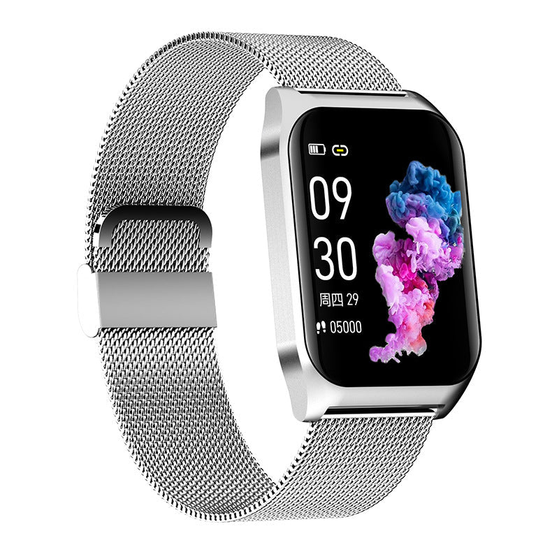Bluetooth Call Information Push Sports Bracelet Smart Watch Silver steel 0 - Tophatter Daily Deals