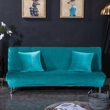 All-inclusive Silver Fox Velvet Armless Folding Sofa Bedspread Lake Blue 0 - Tophatter Daily Deals