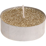 Pack Of 8 Gold Glitter Tealight Candles | Gold Wedding Christmas Tea Lights Candle - Tophatter Daily Deals
