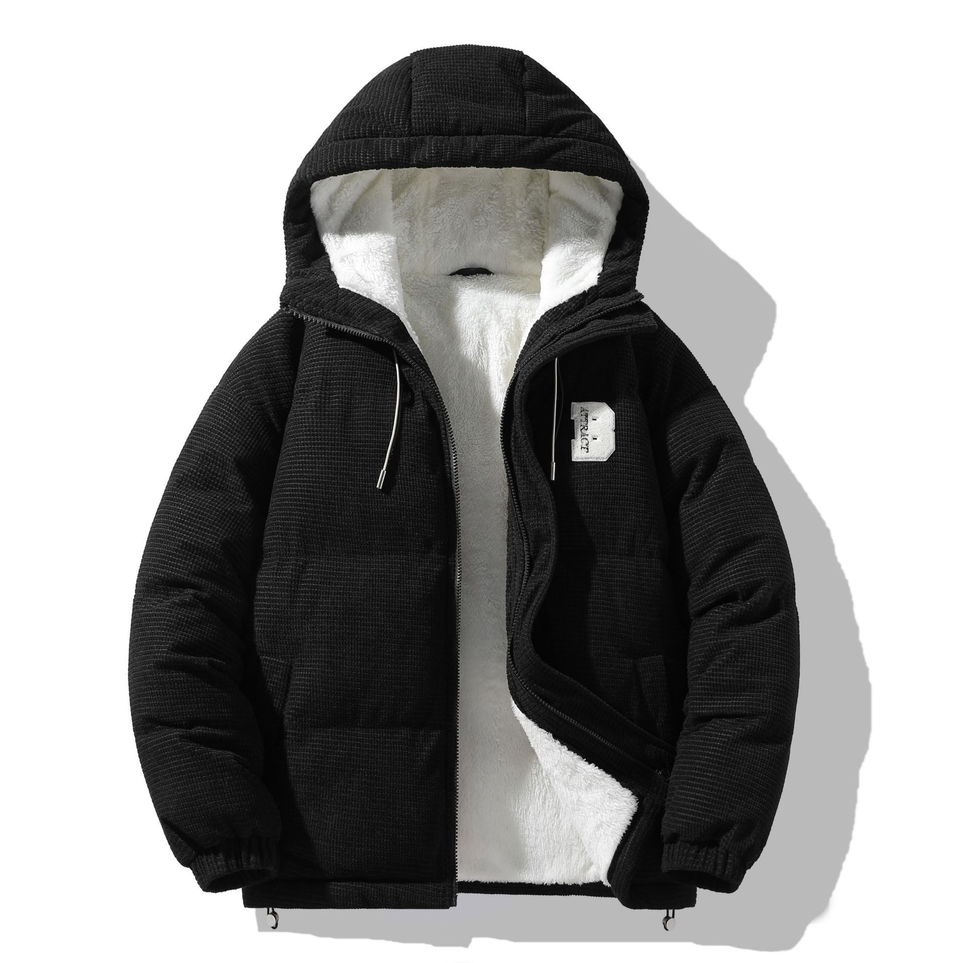 Insulating Men Puffer Jacket - Quilted Corduroy, Winter Black 3D Changing Face Moving Picture Frame - Tophatter Daily Deals