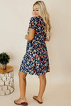 Floral Round Neck Short Sleeve Mini Dress Casual Dresses - Tophatter Daily Deals