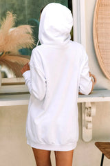Drawstring Half Zip Hooded Dress Casual Dresses - Tophatter Daily Deals