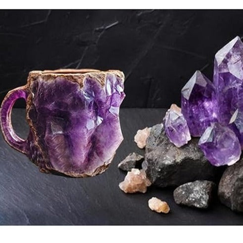 400ml Resin Mineral Crystal Coffee Mugs With Handles Elegant Fake Mineral Crystal Cup For Workplace Home Decor Christmas Gift Kitchen Gadgets 0 - Tophatter Daily Deals