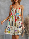 Printed Spaghetti Strap Mini Dress Multicolor Casual Dresses - Tophatter Daily Deals