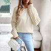 Soft Cozy Women Sweater - Round Neck, Cable Knit Wool Beige 3D Changing Face Moving Picture Frame - Tophatter Daily Deals