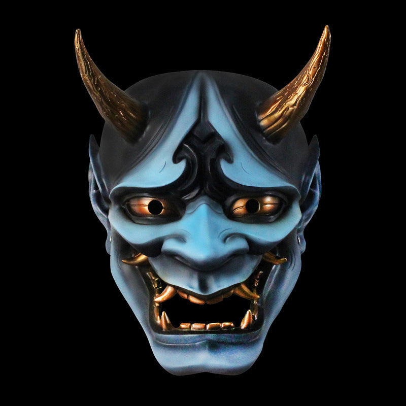 Resin Demon Mask Full Face Horned Cosplay Halloween 2025 Sky Blue 3D Changing Face Moving Picture Frame - Tophatter Daily Deals