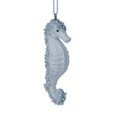 Pale Blue Seahorse Christmas Bauble | Resin Sea Creature Tree Ornament - 9cm Baubles - Tophatter Daily Deals