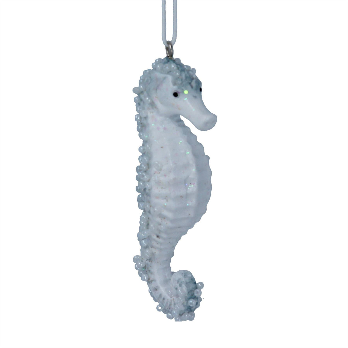 Pale Blue Seahorse Christmas Bauble | Resin Sea Creature Tree Ornament - 9cm Baubles - Tophatter Daily Deals