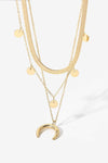 18K Gold-Plated Moon Shape Pendant Necklace Gold One Size Necklaces - Tophatter Daily Deals