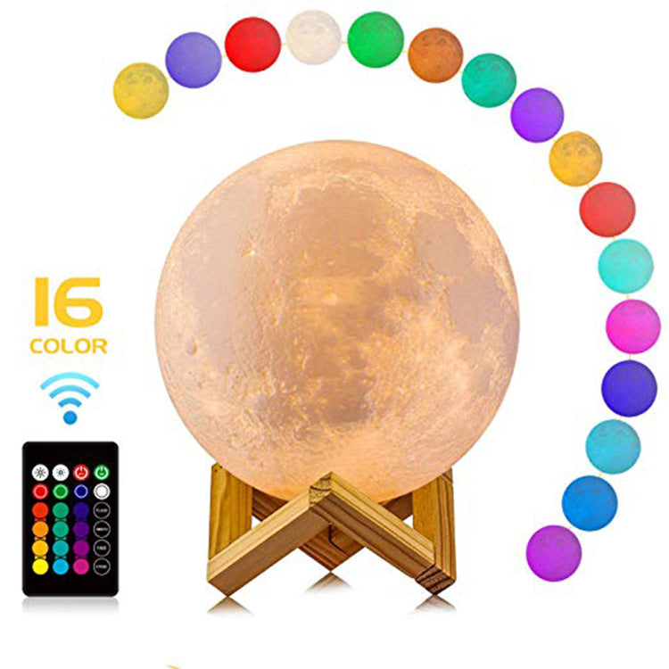 3D Printing Moon Night Table Lamp Chinese Valentine's Day Gift 16colors 0 - Tophatter Daily Deals